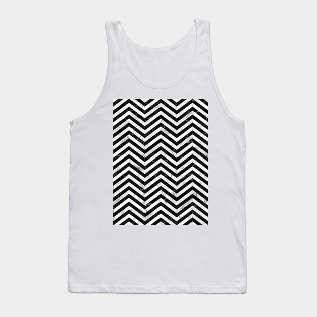 Marble Chevron Pattern - Black and White Tank Top by ZoltanRatko